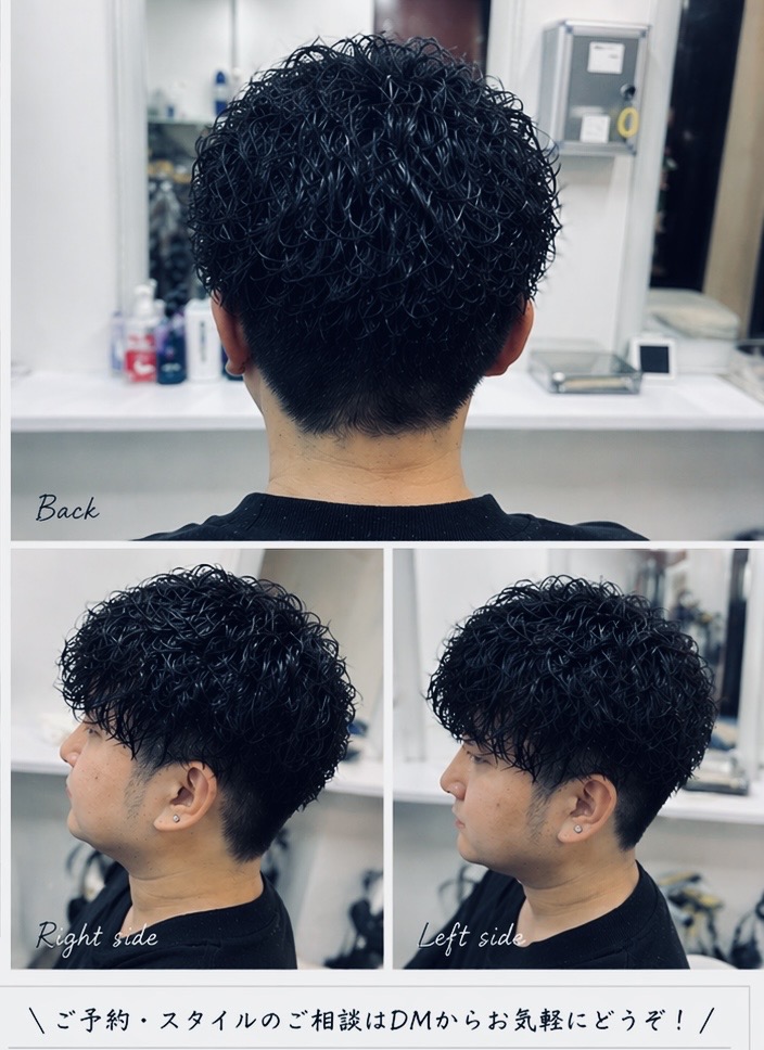 郡山市|理容室|cutboxsnowdrop施術写真|パーマスタイル