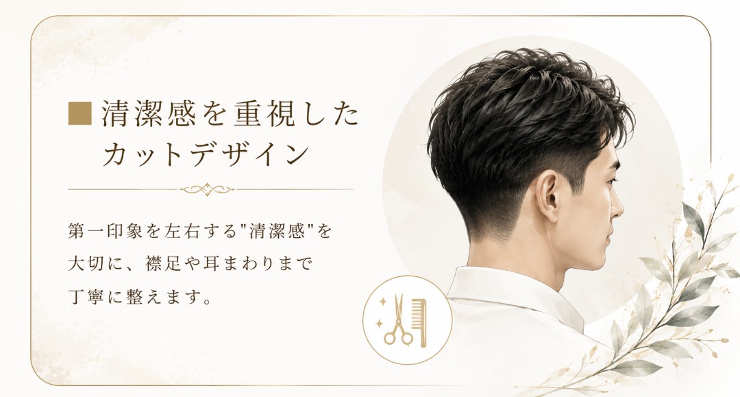 清潔感重視メンズカット|郡山市理容室|cutboxSNOWDROP