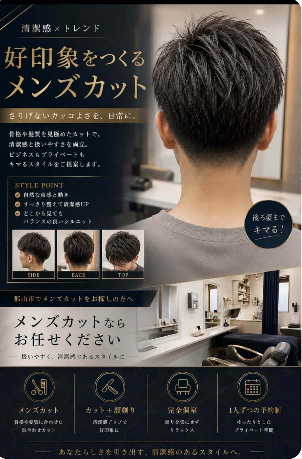 郡山市理容室cutboxSNOWDROPのメンズカット